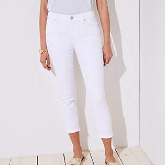 Loft Outlet White Cuffed Cropped Jeans - Picture 7 of 7